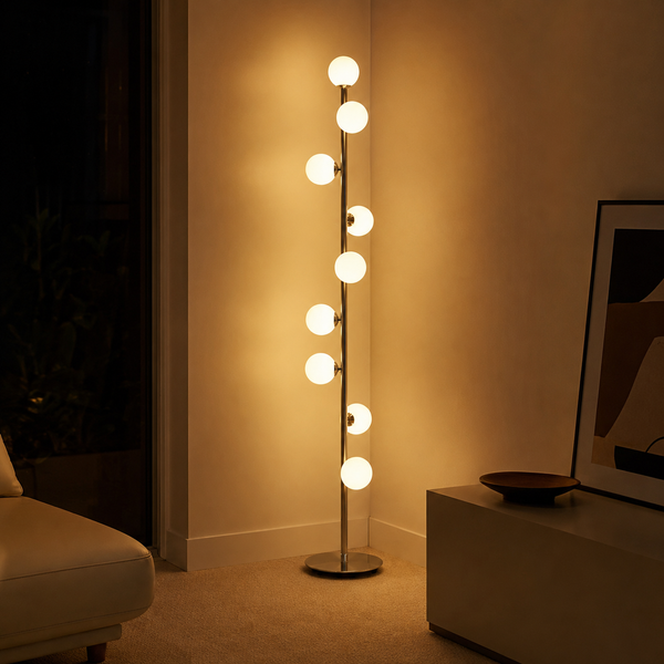 Glass Round Ball Bedside Standing Light