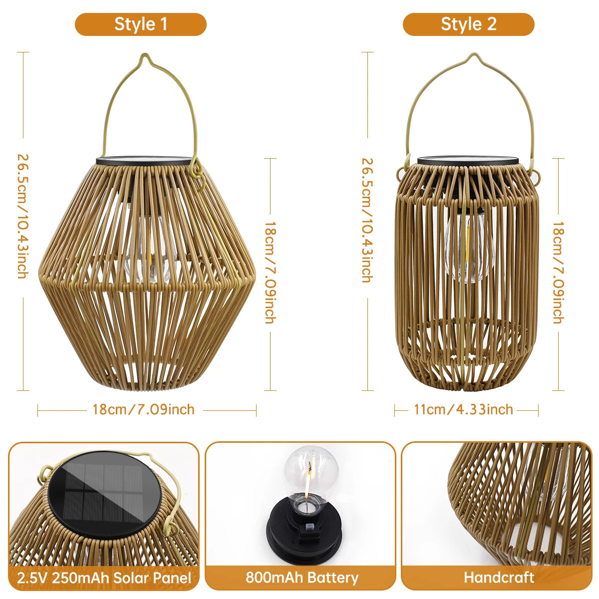 Boho Rattan Solar Lantern