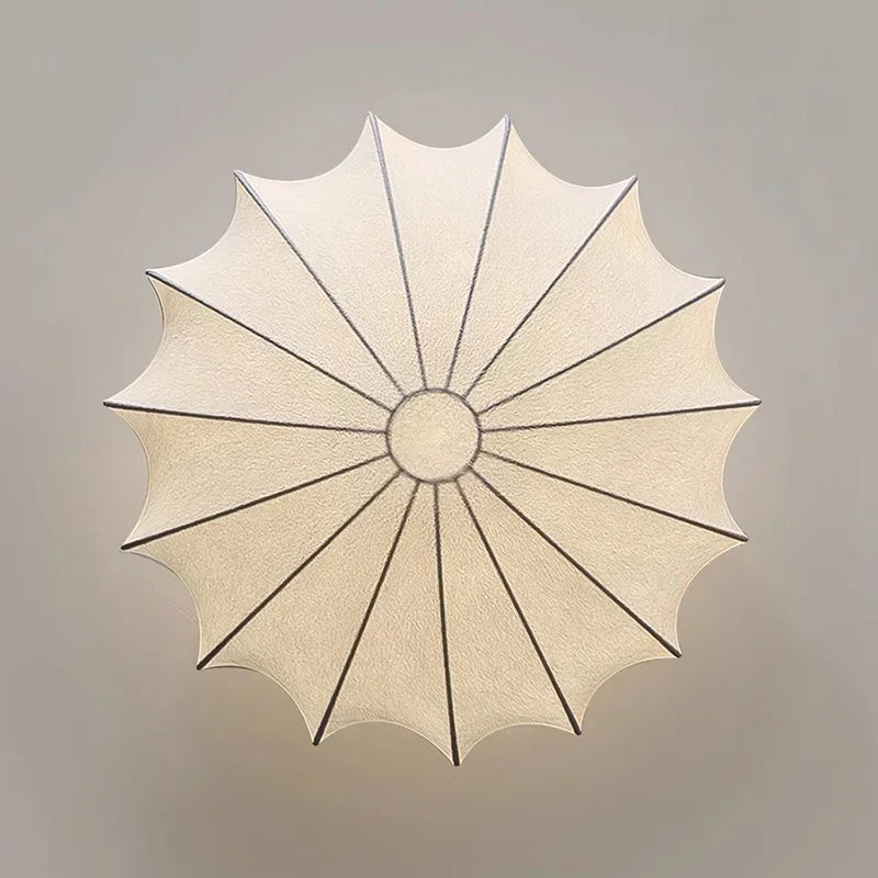 Nordic Wabi Sabi Silk Ceiling Lamps Creative Round Living Room Bar Home Decor Lighting Bedroom Ceiling Light Led Lustre Fixtures