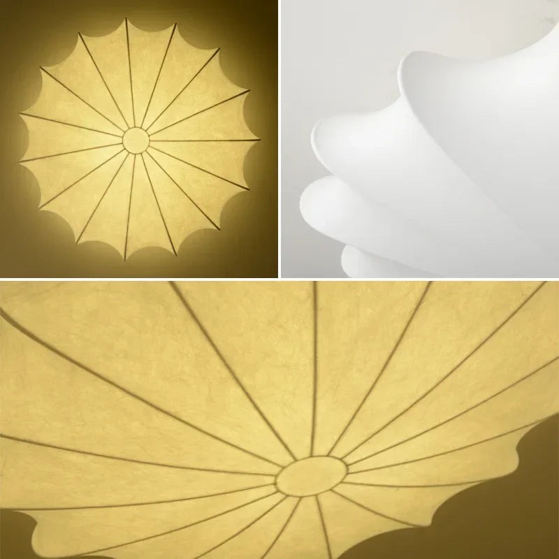 Nordic Wabi Sabi Silk Ceiling Lamps Creative Round Living Room Bar Home Decor Lighting Bedroom Ceiling Light Led Lustre Fixtures