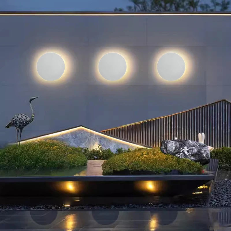 IP65 Waterproof LED Outdoor Wall Lamp, Aluminum Construction, Black/White Light Fixture for Courtyard & Exterior Walls
