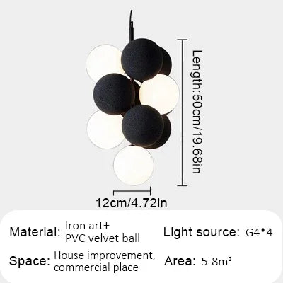 Post-modern Art LED Chandelier Bubbles Over The Table Bedside Lamp Modern Pendant Lamps Fabrics PVC Hanging Lighting Fixture