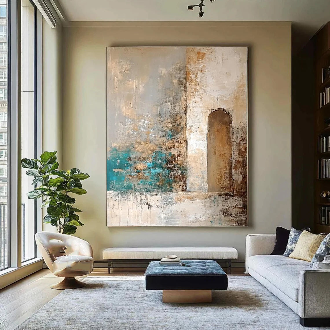 Hand Painted Painting On Canvas Modern Wall Art Gold And Grey Canvas Art Handmade Painting Texture Acrylic Art Living Room Decor