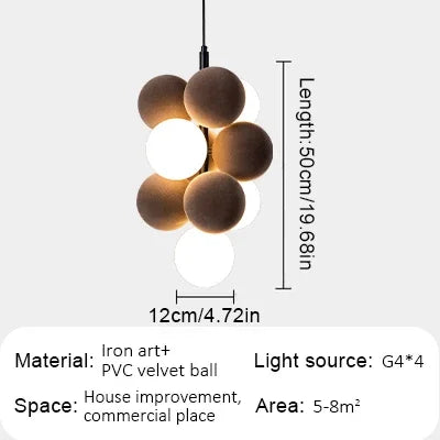Post-modern Art LED Chandelier Bubbles Over The Table Bedside Lamp Modern Pendant Lamps Fabrics PVC Hanging Lighting Fixture