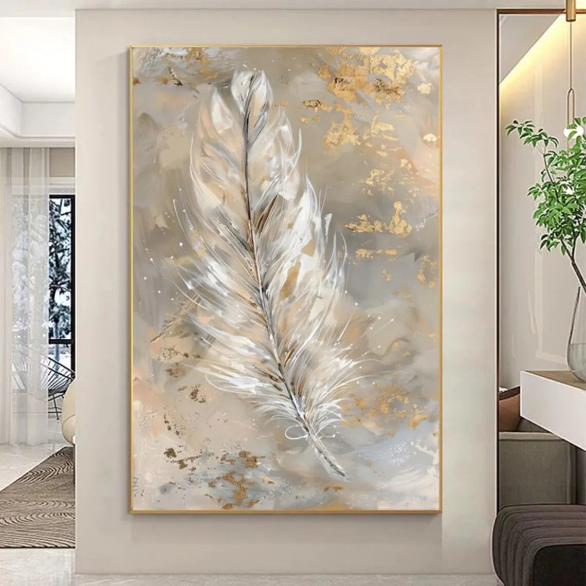 Hand Painted Painting On Canvas Modern Wall Art Gold And Grey Canvas Art Handmade Painting Texture Acrylic Art Living Room Decor