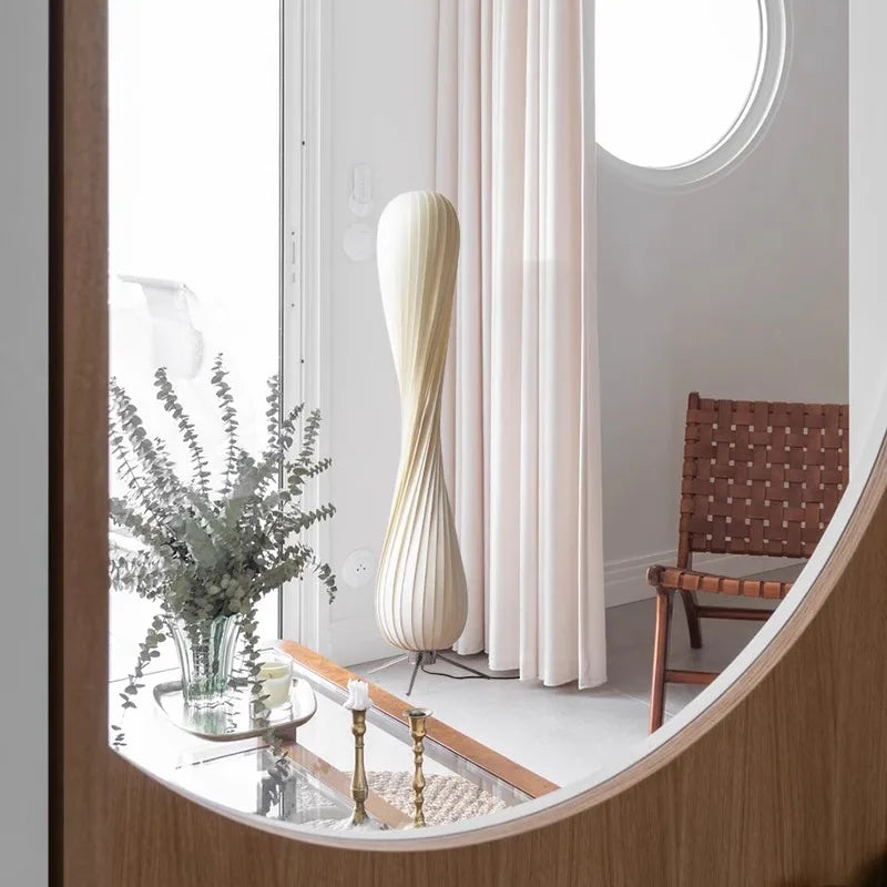 Luxury Wooden Curved Shade Floor Lamp