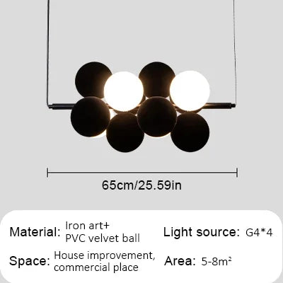 Post-modern Art LED Chandelier Bubbles Over The Table Bedside Lamp Modern Pendant Lamps Fabrics PVC Hanging Lighting Fixture