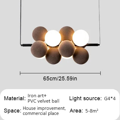Post-modern Art LED Chandelier Bubbles Over The Table Bedside Lamp Modern Pendant Lamps Fabrics PVC Hanging Lighting Fixture