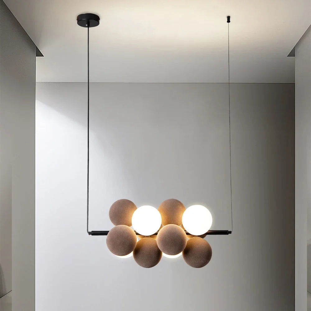 Post-modern Art LED Chandelier Bubbles Over The Table Bedside Lamp Modern Pendant Lamps Fabrics PVC Hanging Lighting Fixture